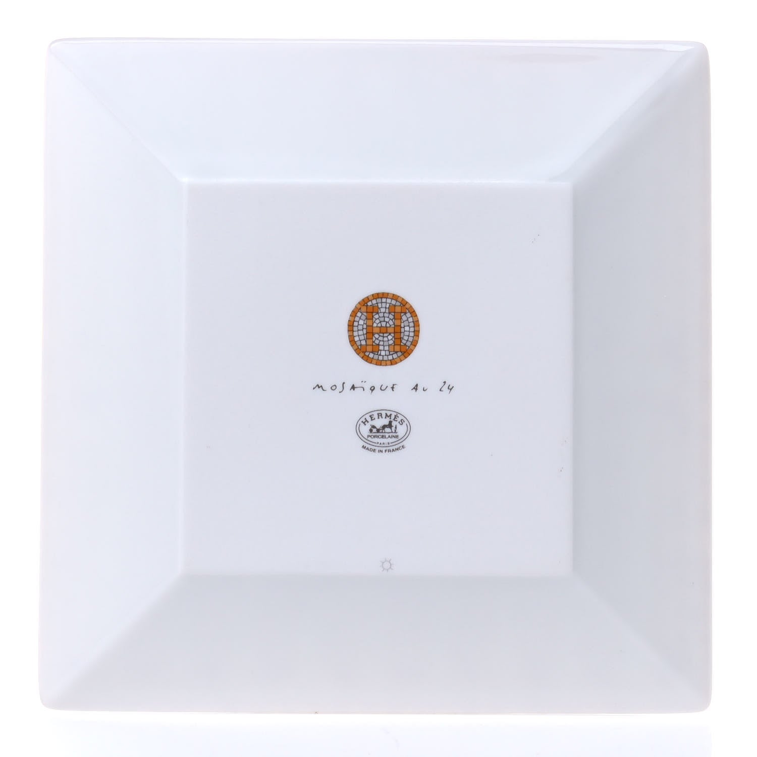Hermes Porcelain Mosaique au 24 Square Plate N°2 Gold 2 of 3