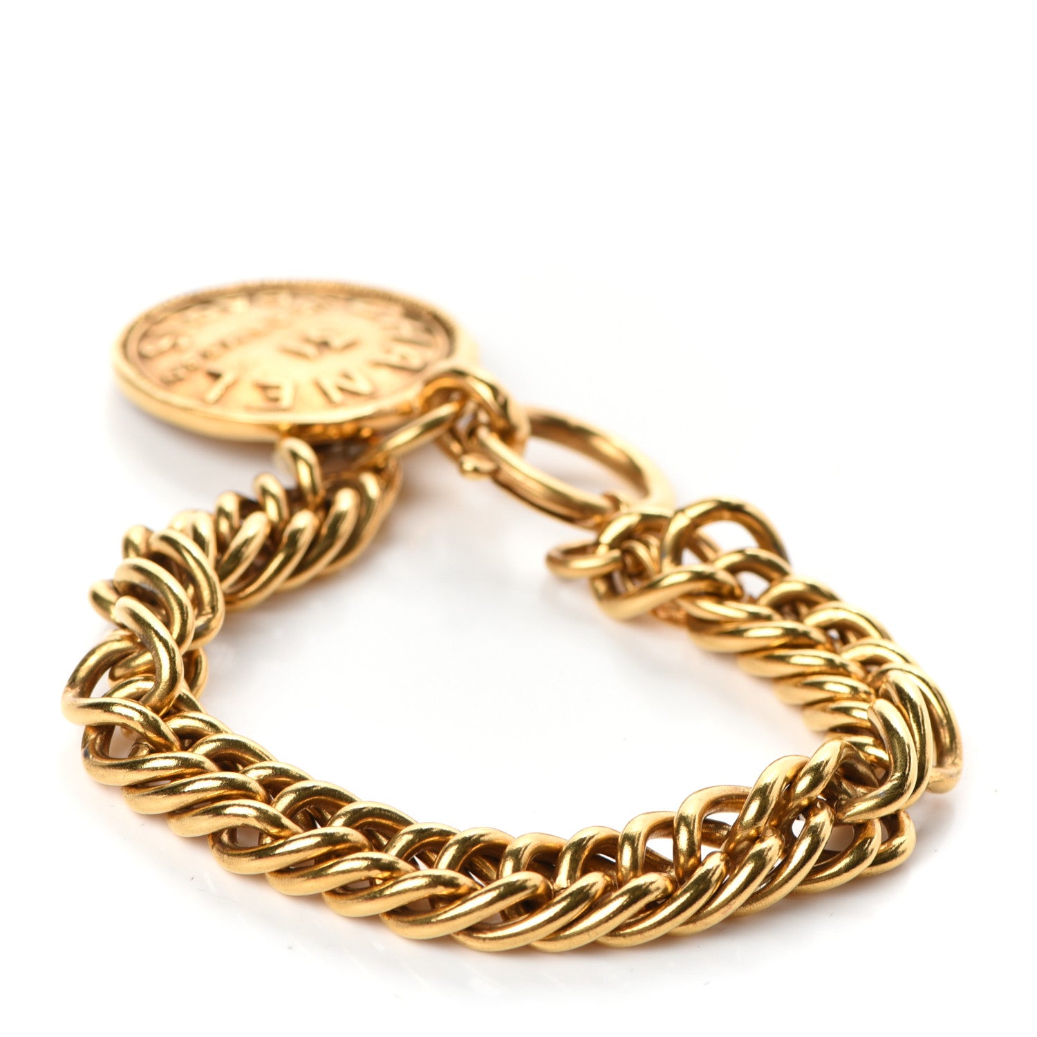 Chanel 31 Rue Cambon Paris Medallion Chain Bracelet Gold 3 of 4