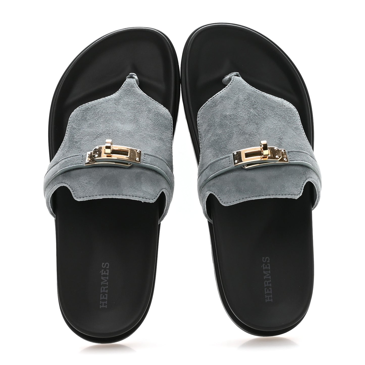 Suede Goatskin Womens Empire Sandals 38 Bleu Tonnerre
