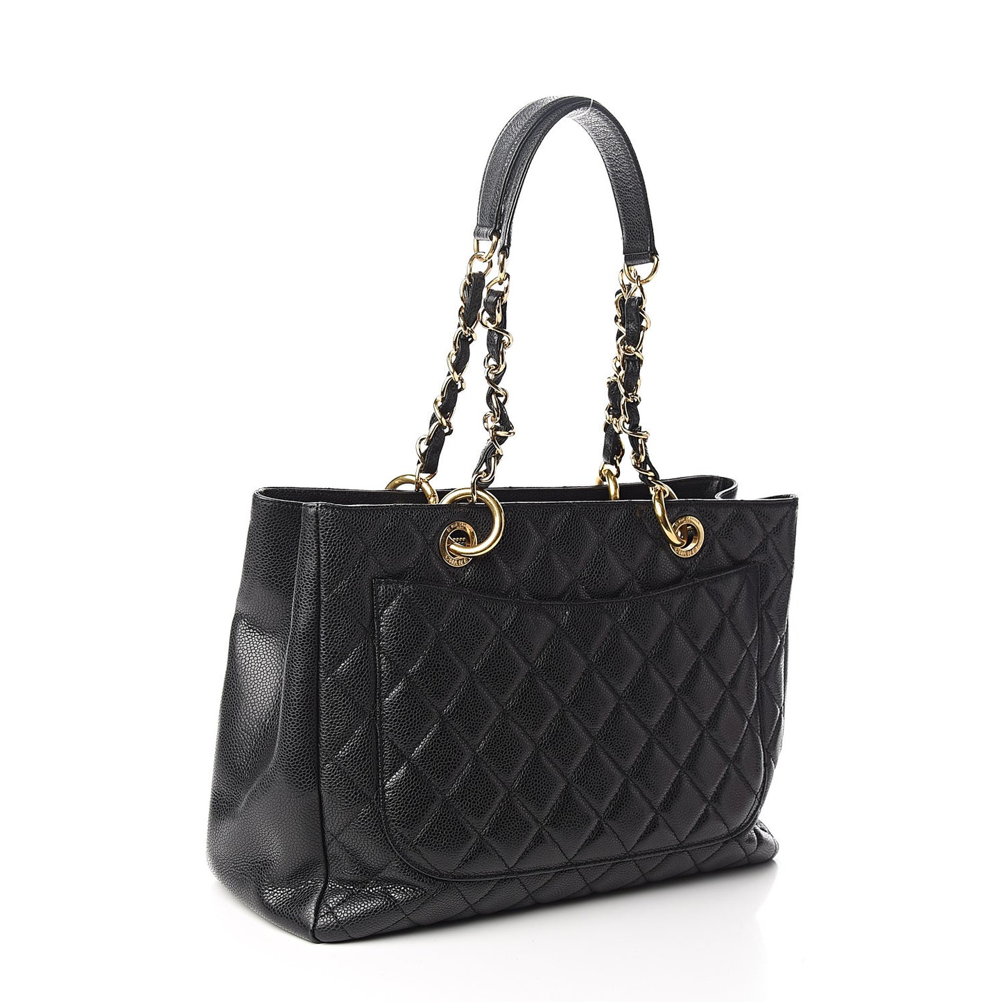 Caviar Quilted Grand Shopping Tote GST Black