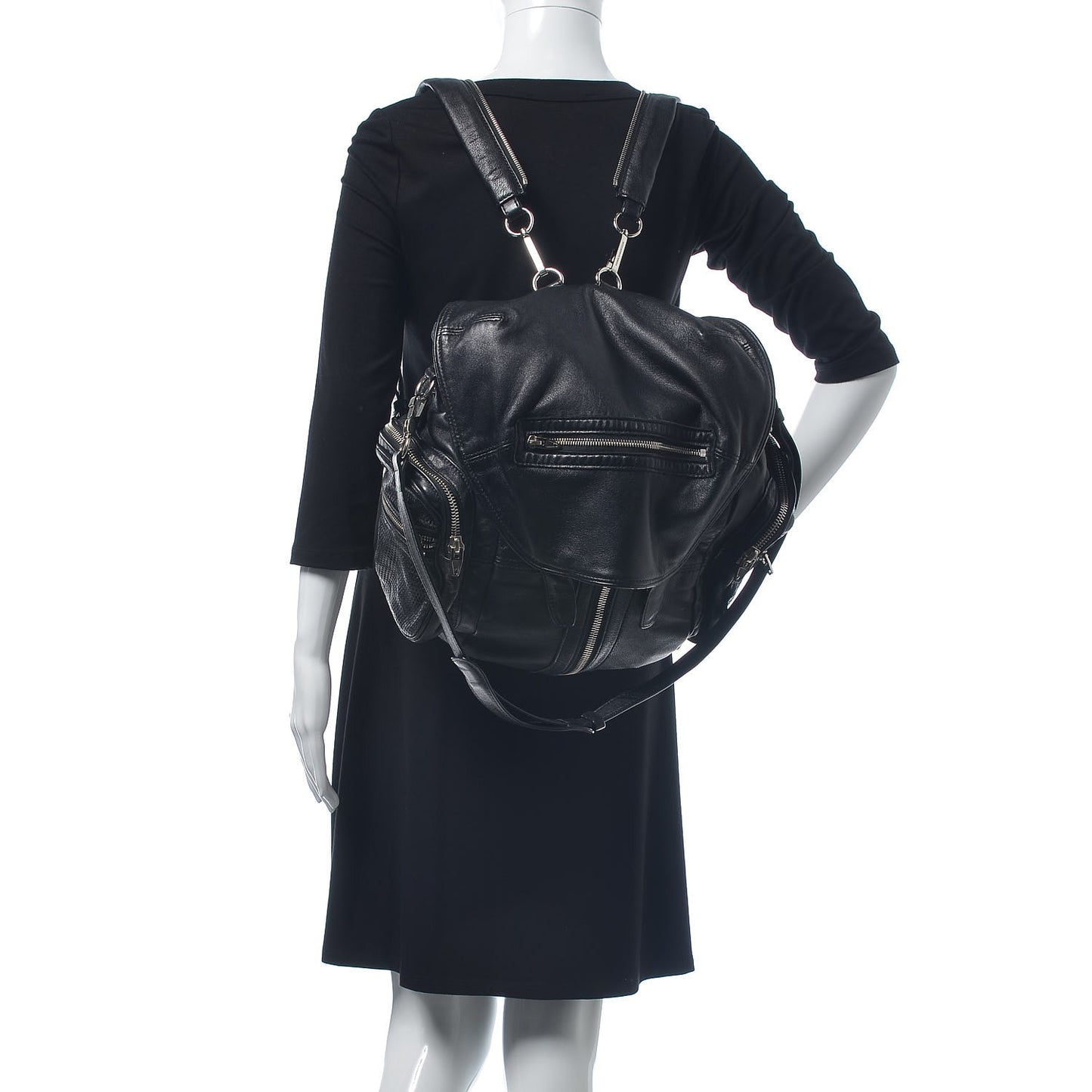 Lambskin Marti Backpack Bag Washed Black Rhodium Hardware