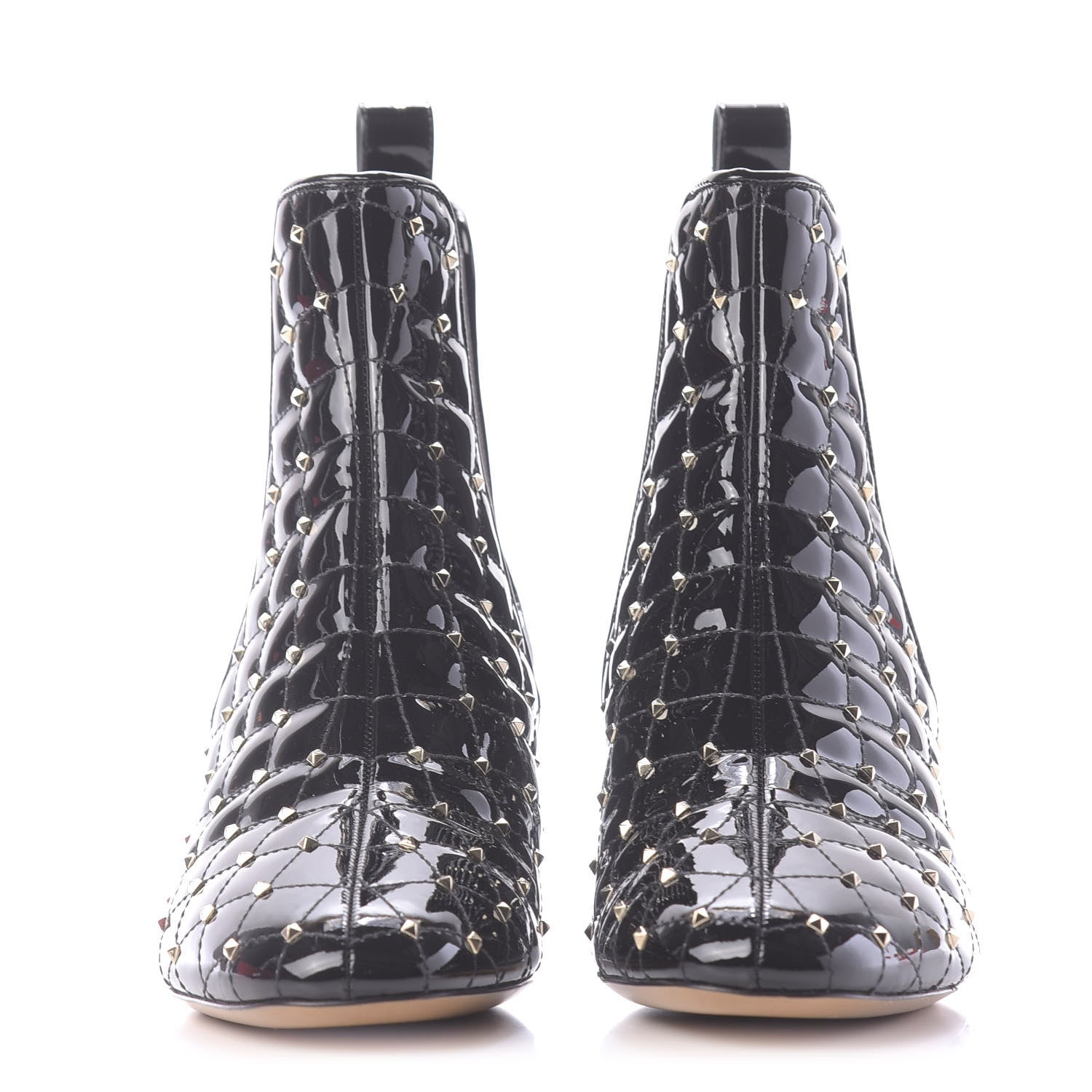 Valentino Garavani Patent Rockstud Spike Chelsea Ankle Boots 39 Black 2 of 11