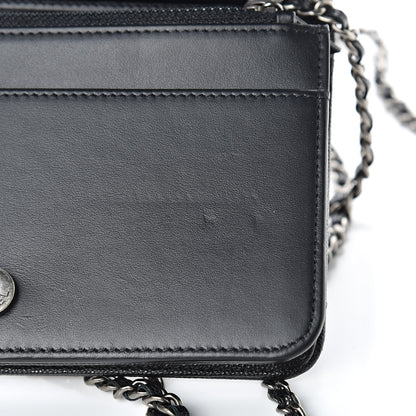 Chanel Caviar Chevron Quilted Boy Wallet On Chain WOC Black 13 of 13