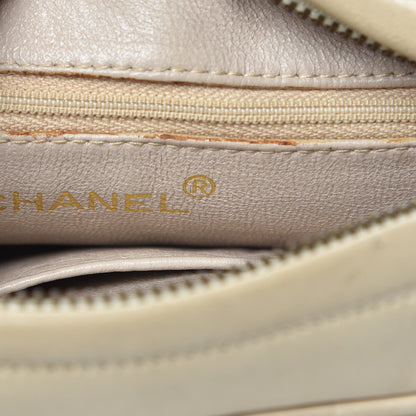 Chanel Lambskin Diagonal Quilted Tassel Camera Bag Light Beige 8 of 19