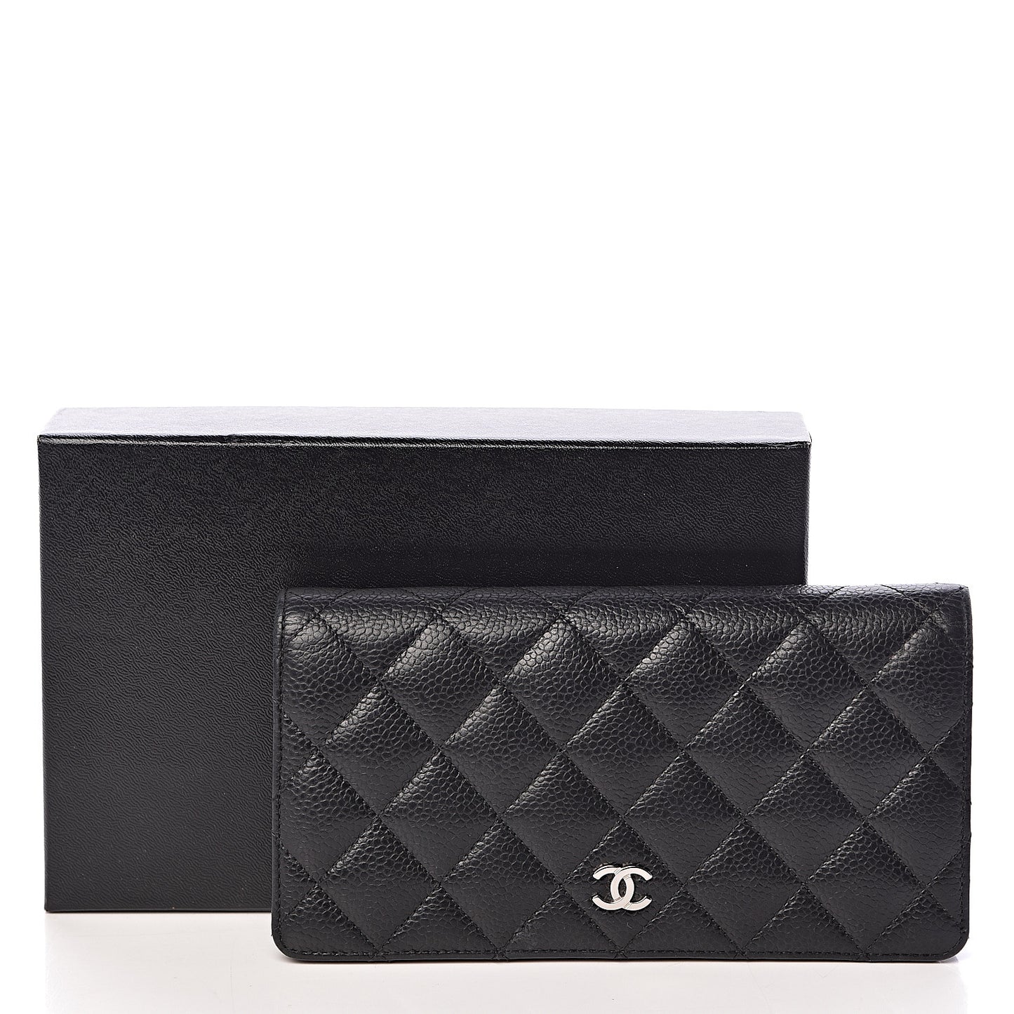 Caviar Quilted Yen Wallet Black