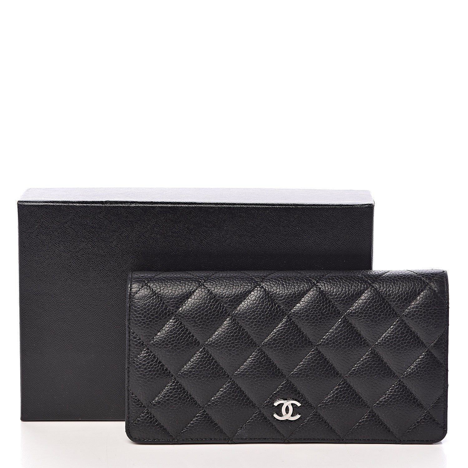 Chanel Caviar Quilted Yen Wallet Black 9 of 9