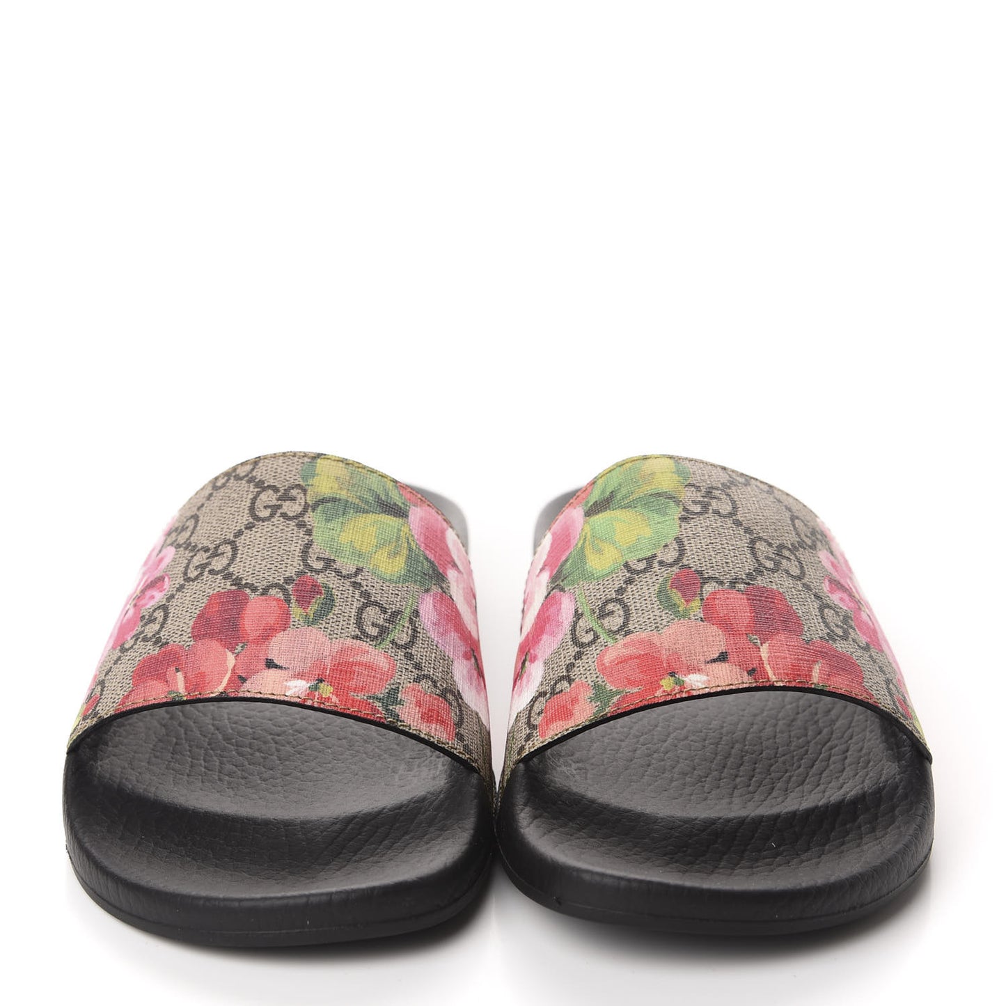 GG Supreme Monogram Blooms Slide Sandals 38 Beige Multicolor