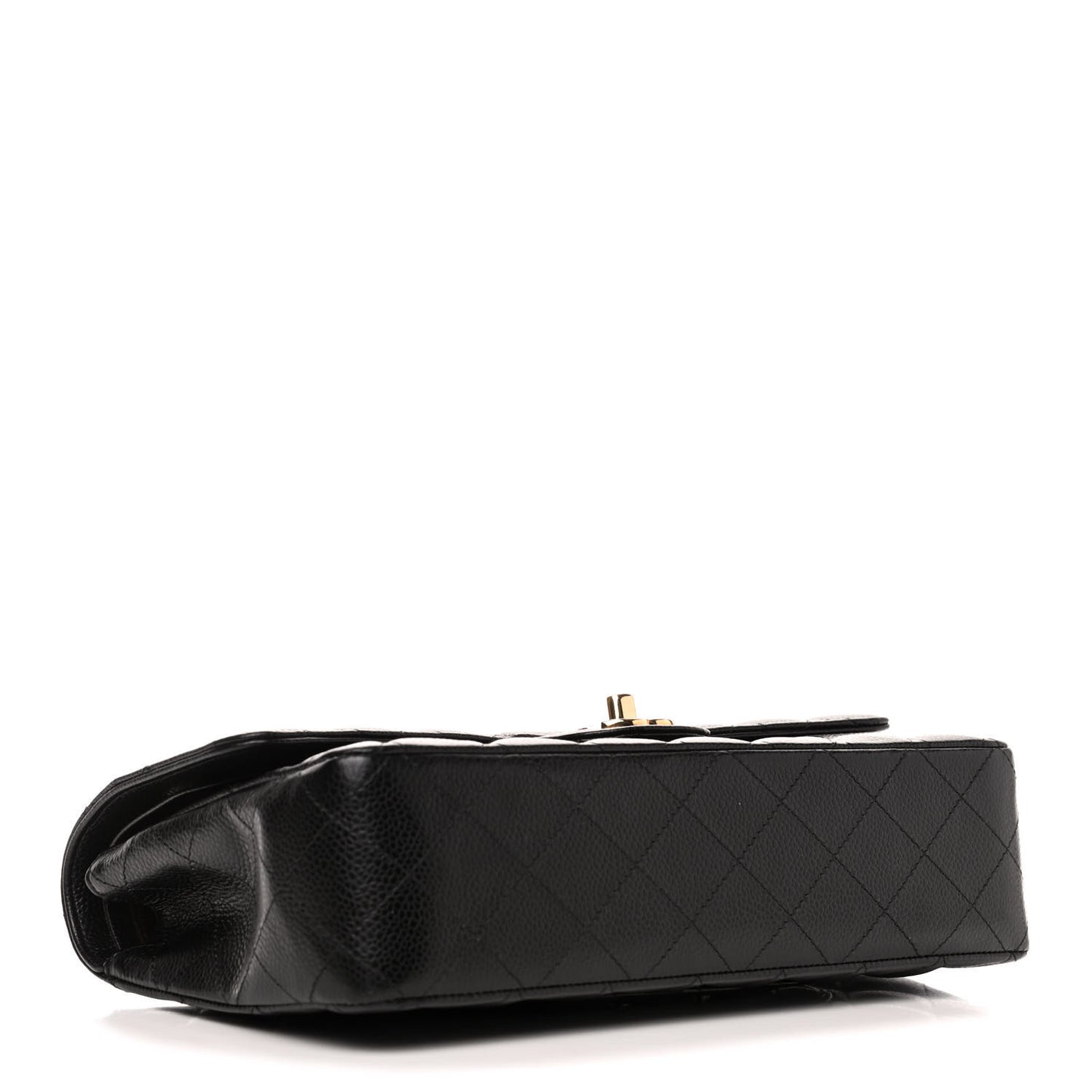 Caviar Quilted Medium Double Flap Black