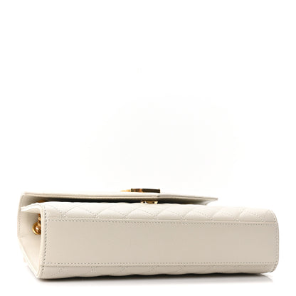 Saint Laurent Grain De Poudre Textured Mixed Matelasse Medium Triquilt Monogram Satchel Crema Soft 4 of 11