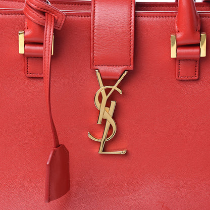 Saint Laurent Calfskin Small Monogram Cabas Lipstick Red 10 of 10