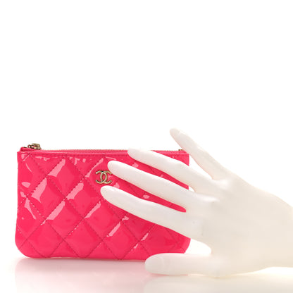 Chanel Patent Quilted Small Cosmetic Case Pink 2 of 9