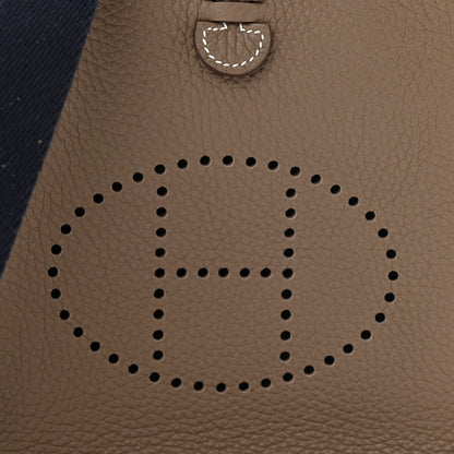 Hermes Taurillon Clemence Amazone Evelyne TPM Etoupe Bleu Indigo 8 of 11