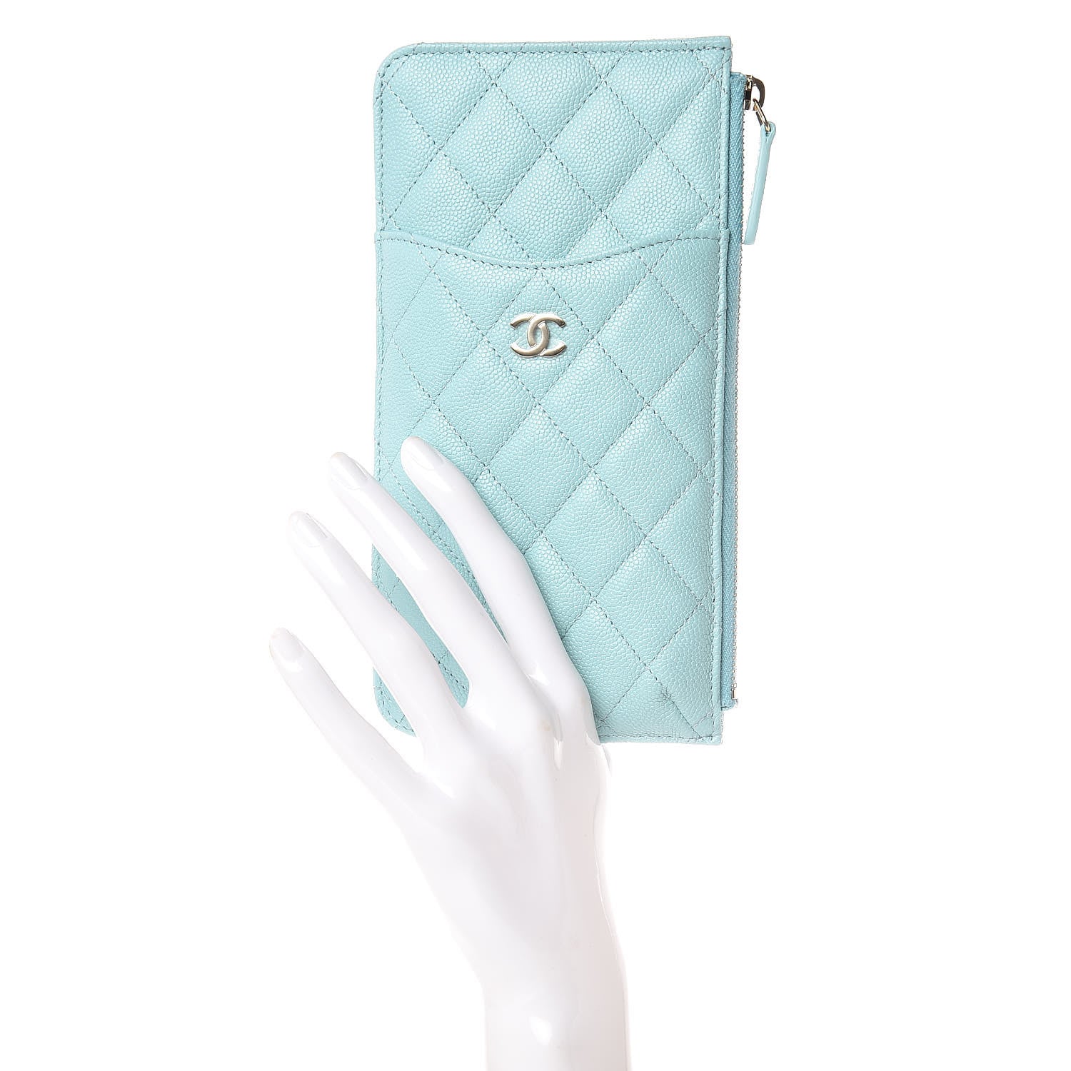 Chanel Caviar Quilted Classic iPhone Pouch Blue 2 of 8