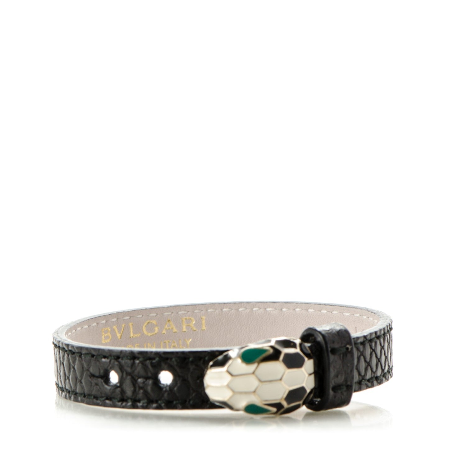 Karung Snakeskin Malachite Serpenti Forever Bracelet S Black