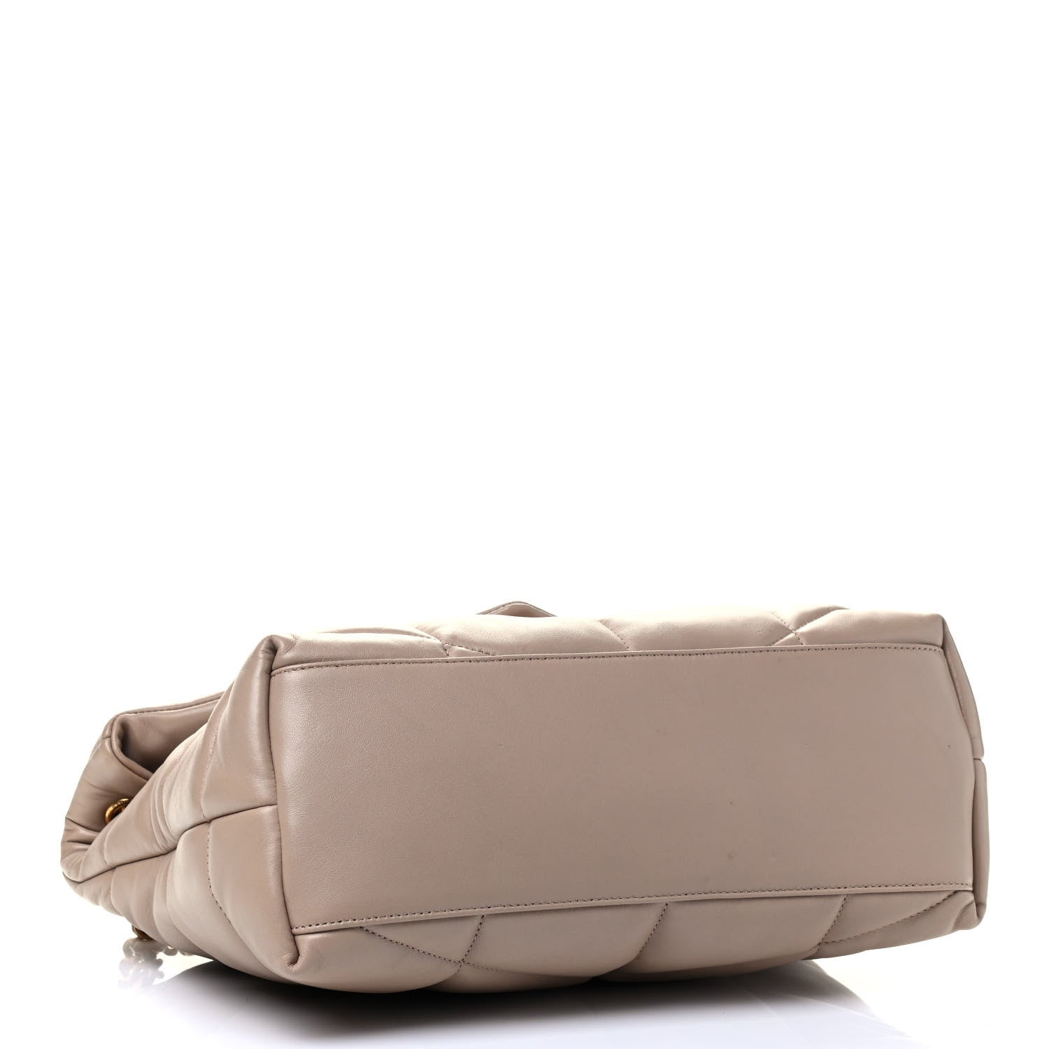 Saint Laurent Lambskin Quilted Medium Loulou Puffer Monogram Chain Satchel Dark Beige 3 of 5