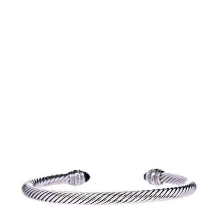 David Yurman Sterling Silver 14K Yellow Gold Black Onyx 5mm Cable Classics Bracelet 3 of 6