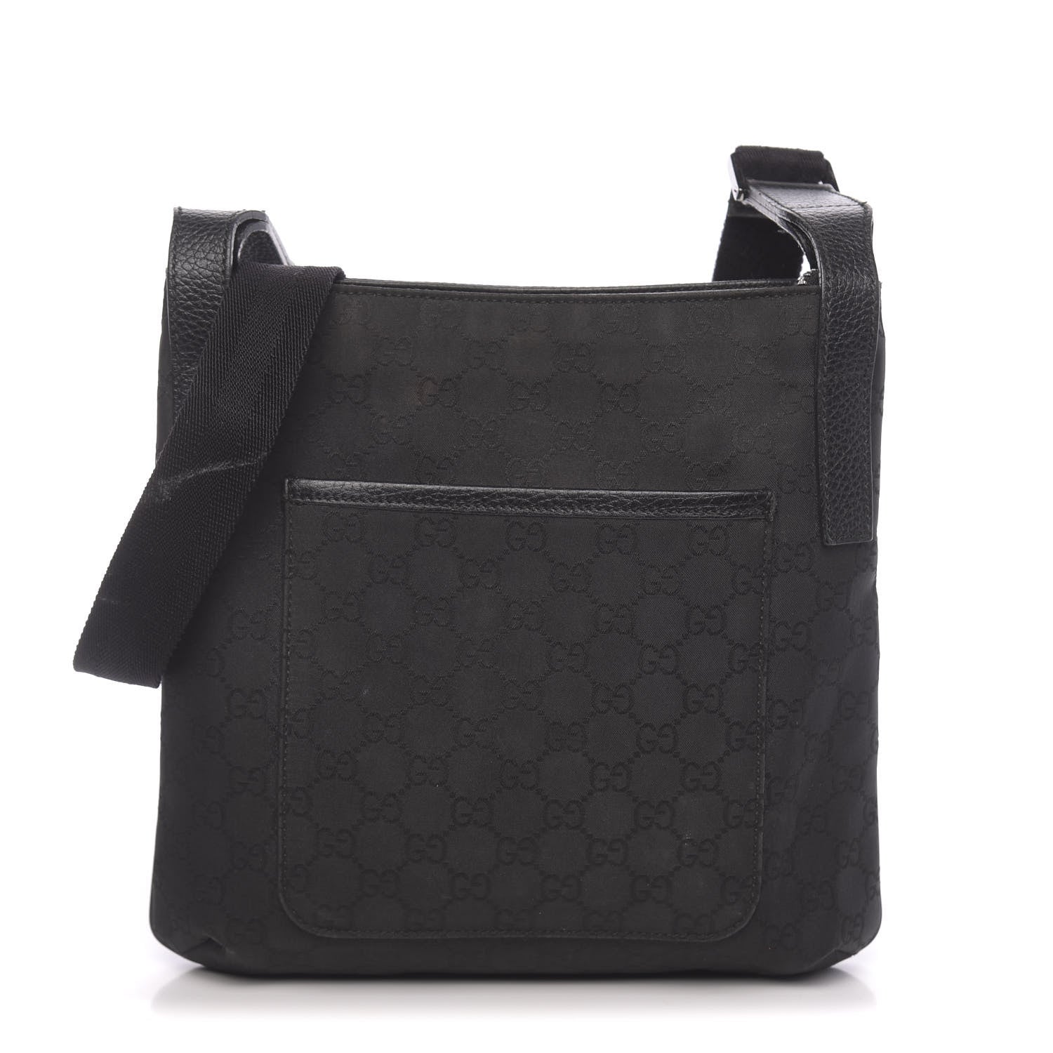 Gucci Nylon Monogram Flat Messenger Bag Black 1 of 11