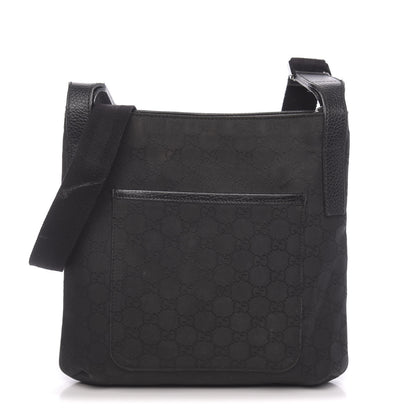 Gucci Nylon Monogram Flat Messenger Bag Black 1 of 11