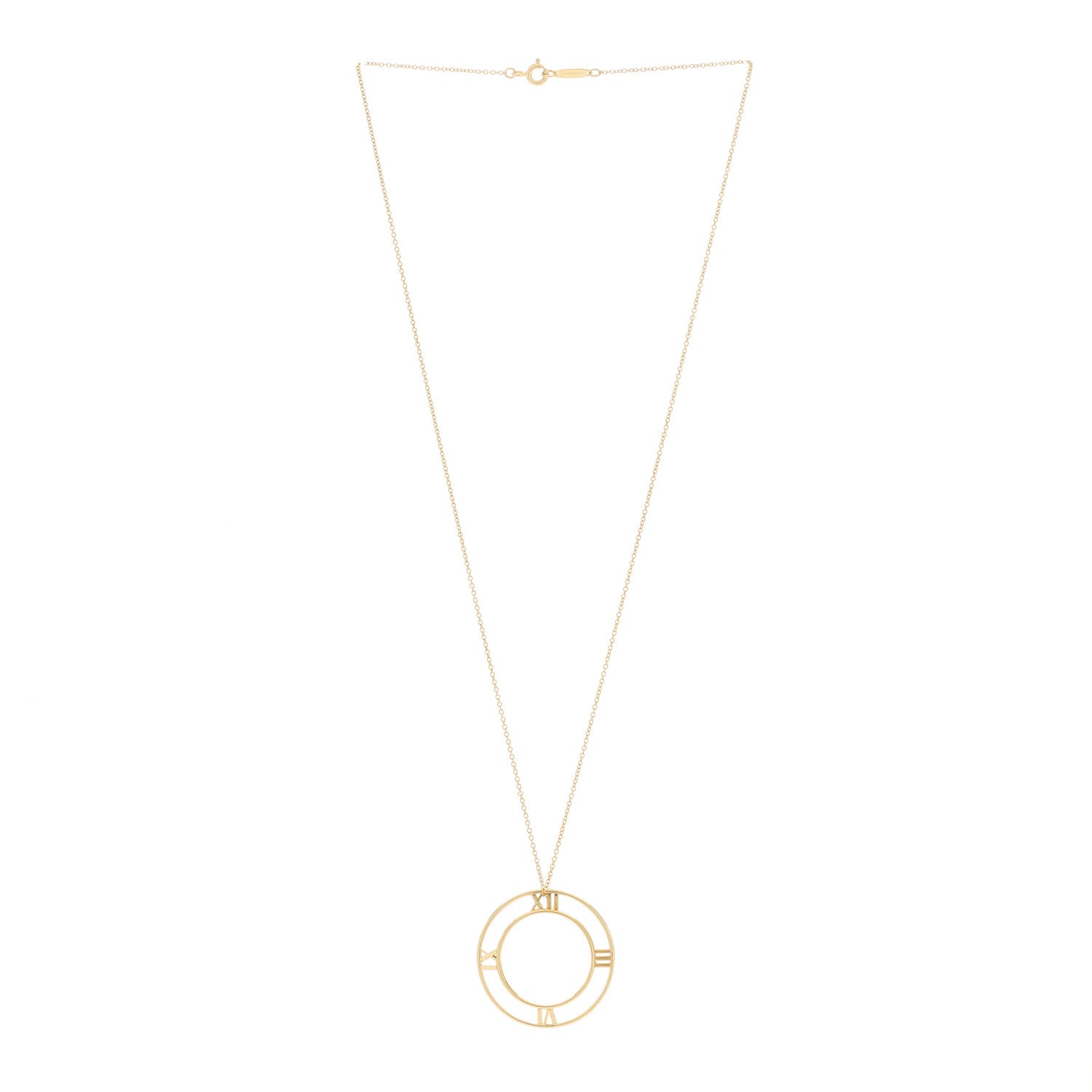 Tiffany 18K Yellow Gold Large Atlas Open Pendant Necklace 2 of 5