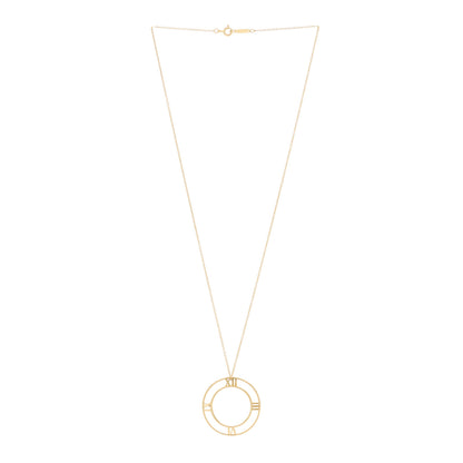 Tiffany 18K Yellow Gold Large Atlas Open Pendant Necklace 2 of 5