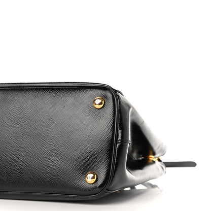 Prada Saffiano Vernice Small Galleria Double Zip Tote Black 9 of 12