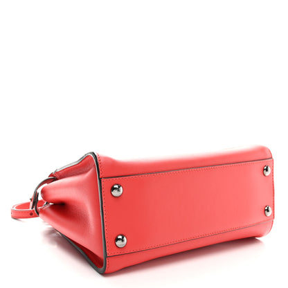 Fendi Vitello Seta Nappa Mini Plexi Handle Peekaboo Iconic Satchel Pomodoro 3 of 9