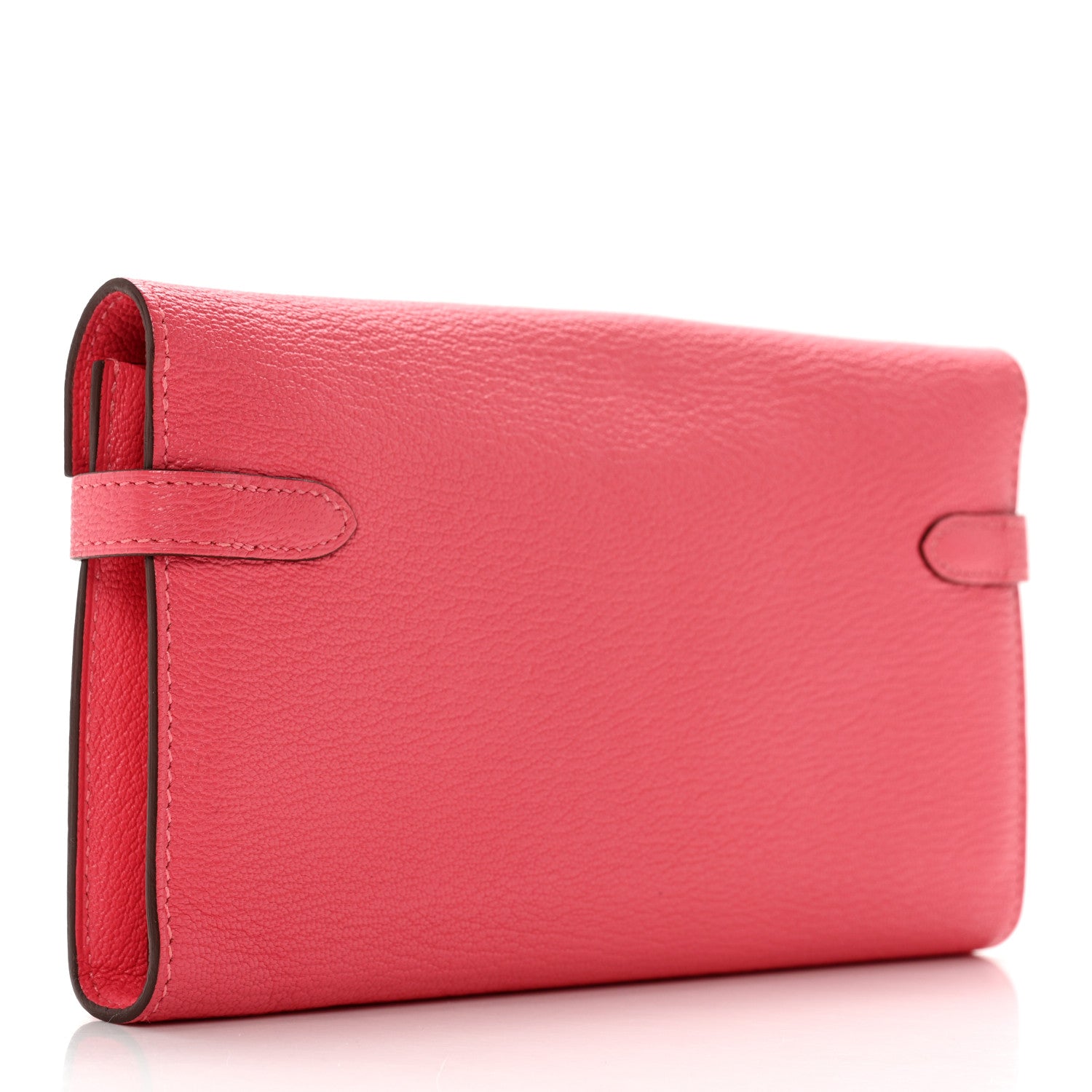 Hermes Chevre Mysore Kelly Longue Wallet Rose Lipstick 3 of 10