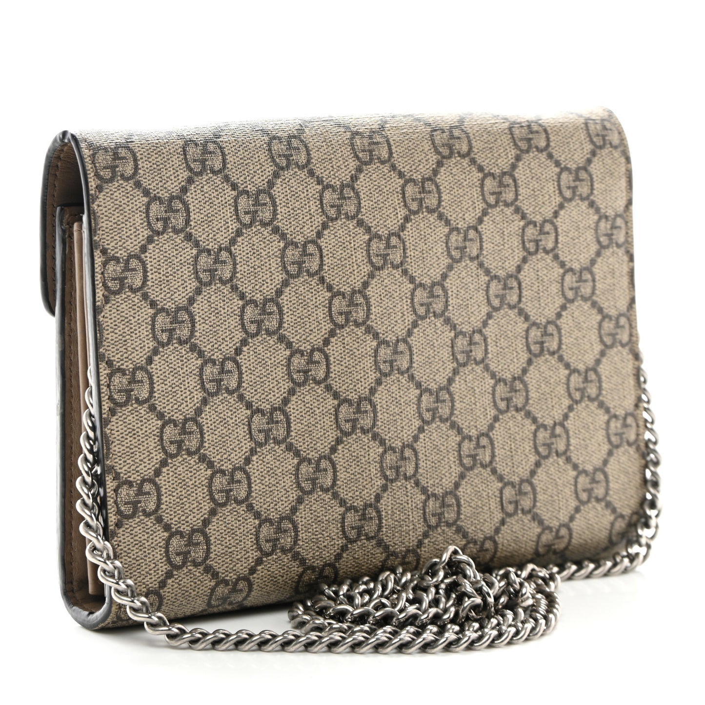GG Supreme Monogram Mini Dionysus Chain Wallet Beige Taupe