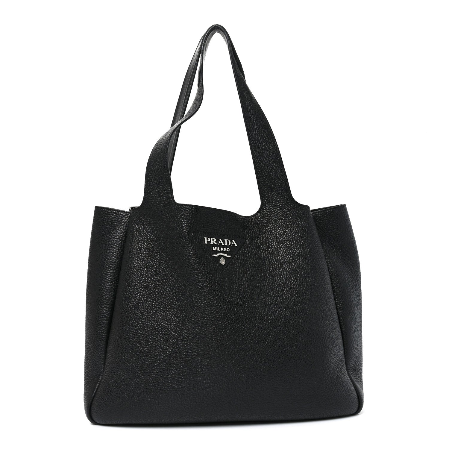 Prada Vitello Daino Soft Large Dynamique Tote Black 1 of 9