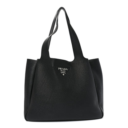 Prada Vitello Daino Soft Large Dynamique Tote Black 1 of 9