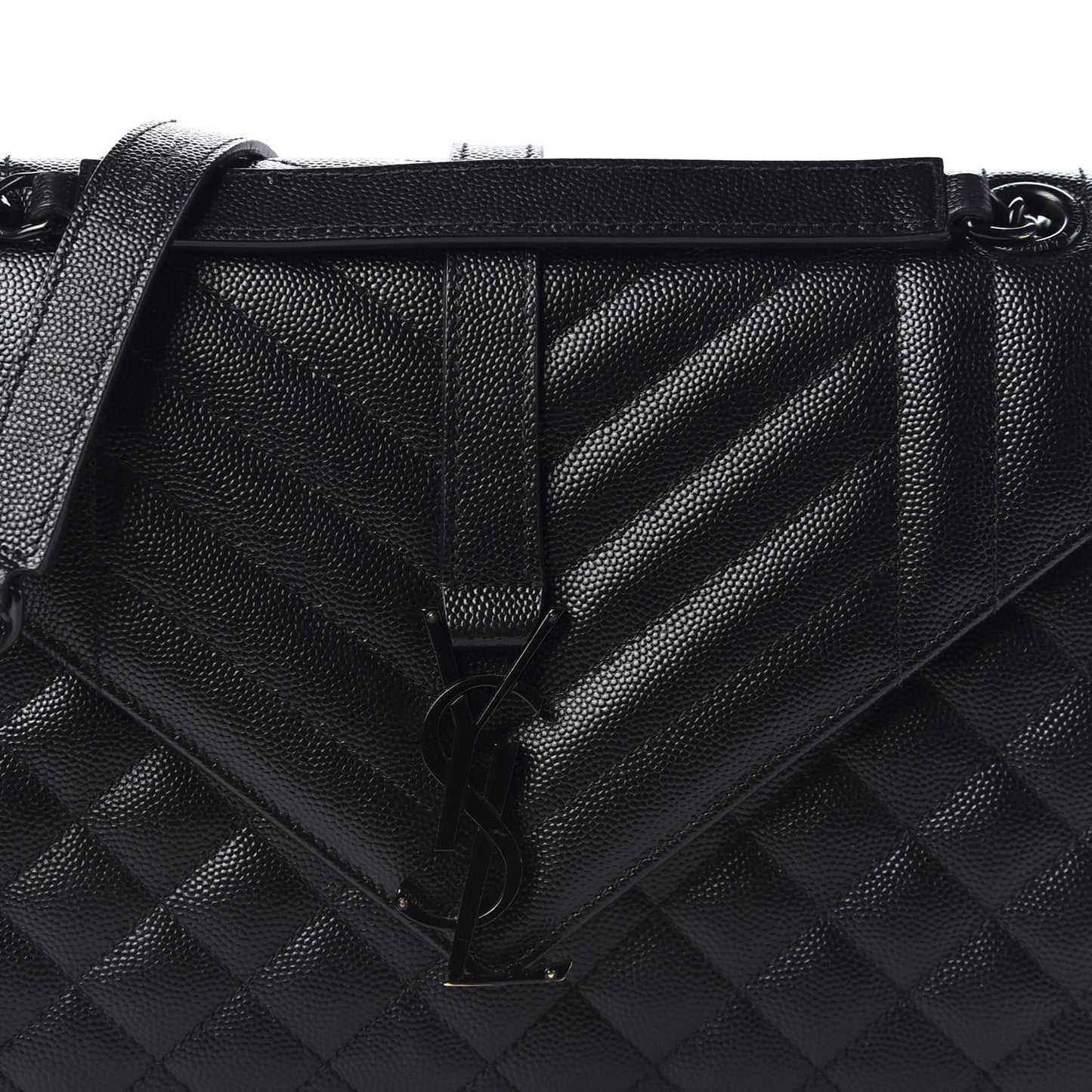 Grain De Poudre Textured Mixed Matelasse Triquilt Medium Monogram Satchel Black