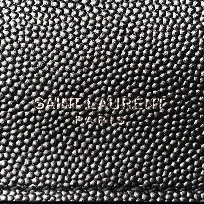 Saint Laurent Grain De Poudre Textured Mixed Matelasse Large Triquilt Monogram Monochrome Satchel Black 6 of 12