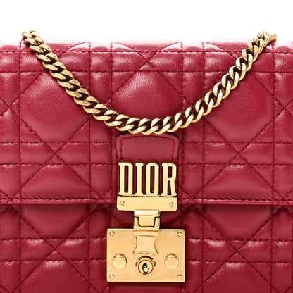 Christian Dior Lambskin Cannage Dioraddict Wallet On Chain Clutch Fuchsia 8 of 10