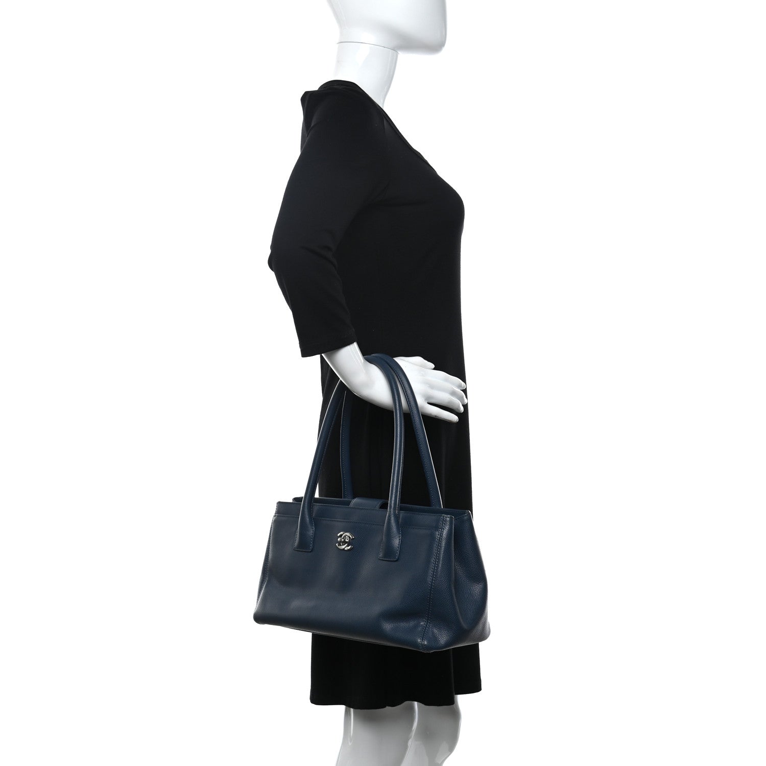 Chanel Calfskin Small Cerf Executive Shopper Tote Navy 2 of 15
