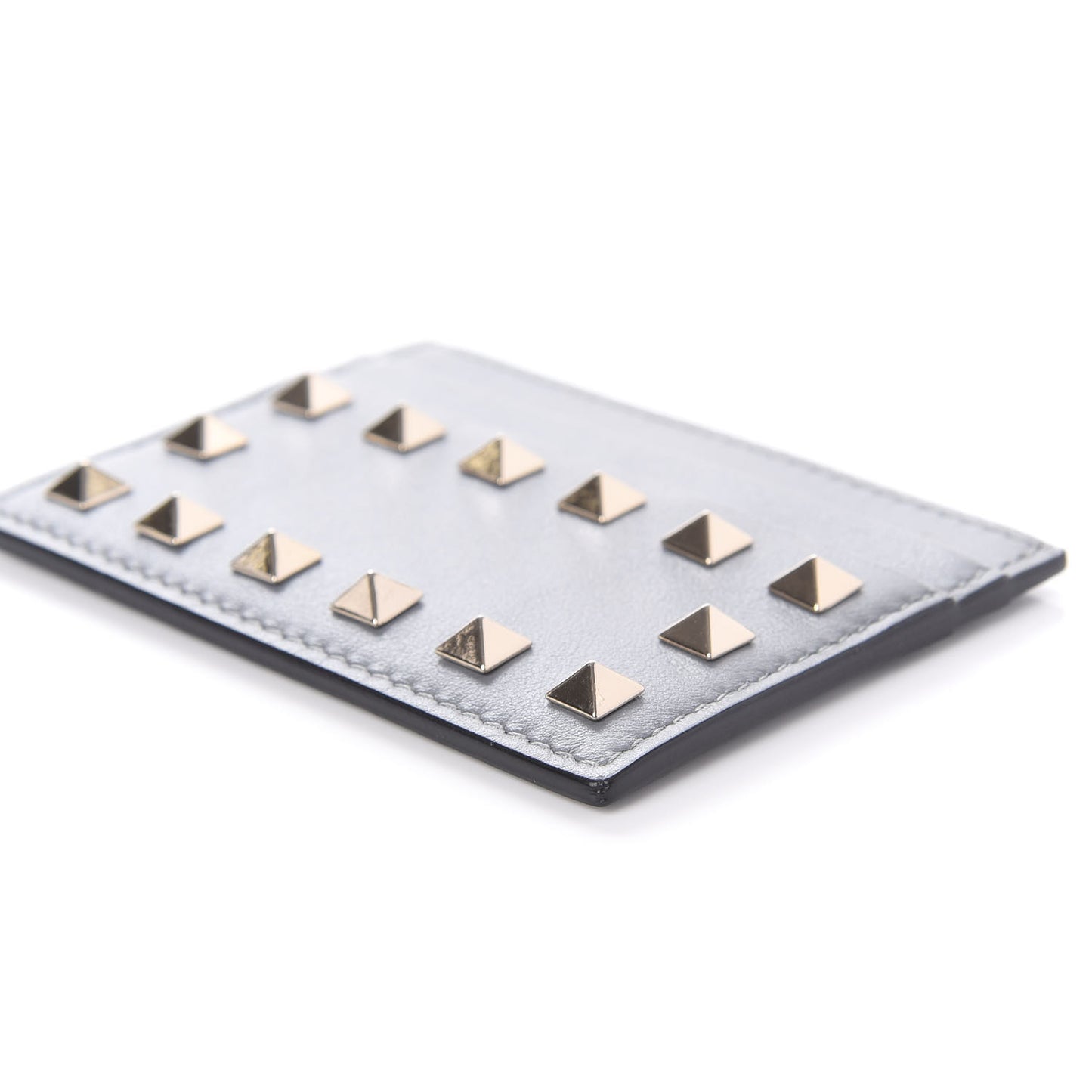 Vitello Rockstud Card Holder Grey