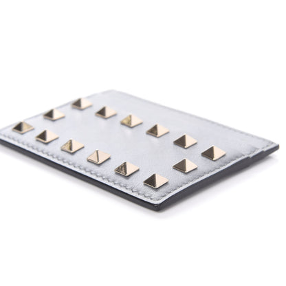 Valentino Garavani Vitello Rockstud Card Holder Grey 7 of 7