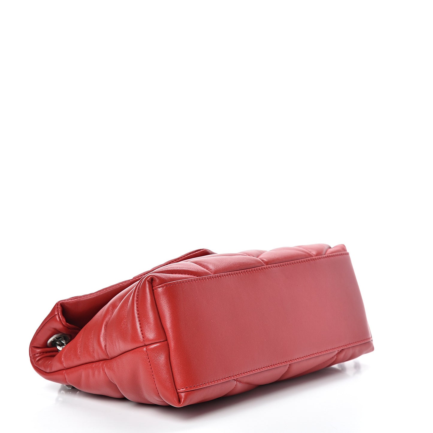 Lambskin Quilted Small Loulou Puffer Monogram Chain Satchel Red