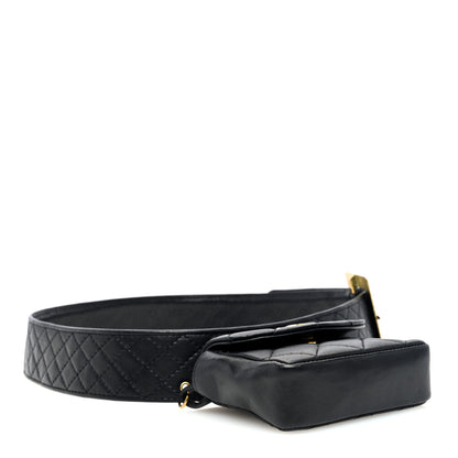 Chanel Lambskin Quilted Chain Mini Flap Belt Bag 75 30 Black 4 of 9