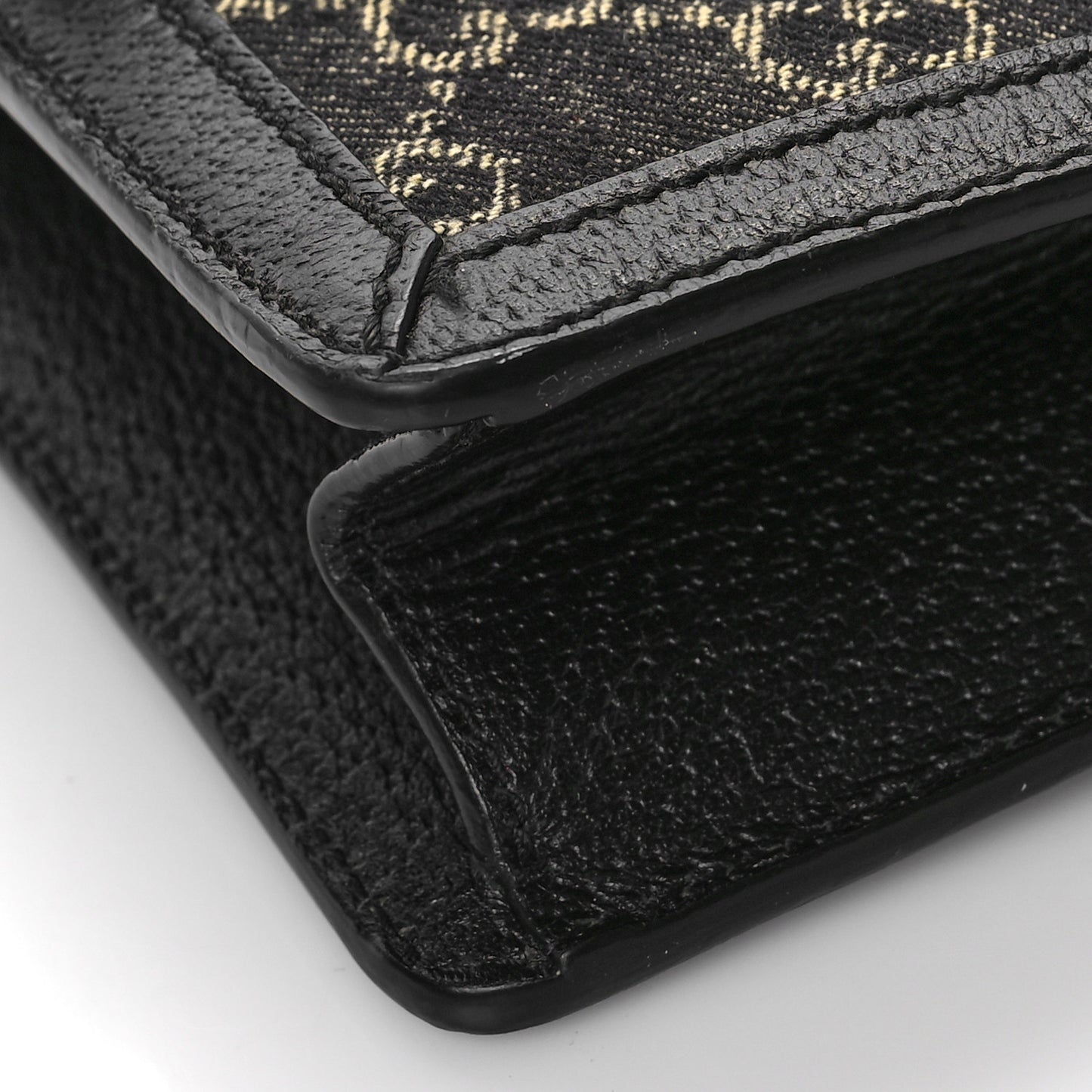 Jacquard Black Denim GG Monogram Textured Dollar Calfskin Small Dionysus Shoulder Bag Black Ivory