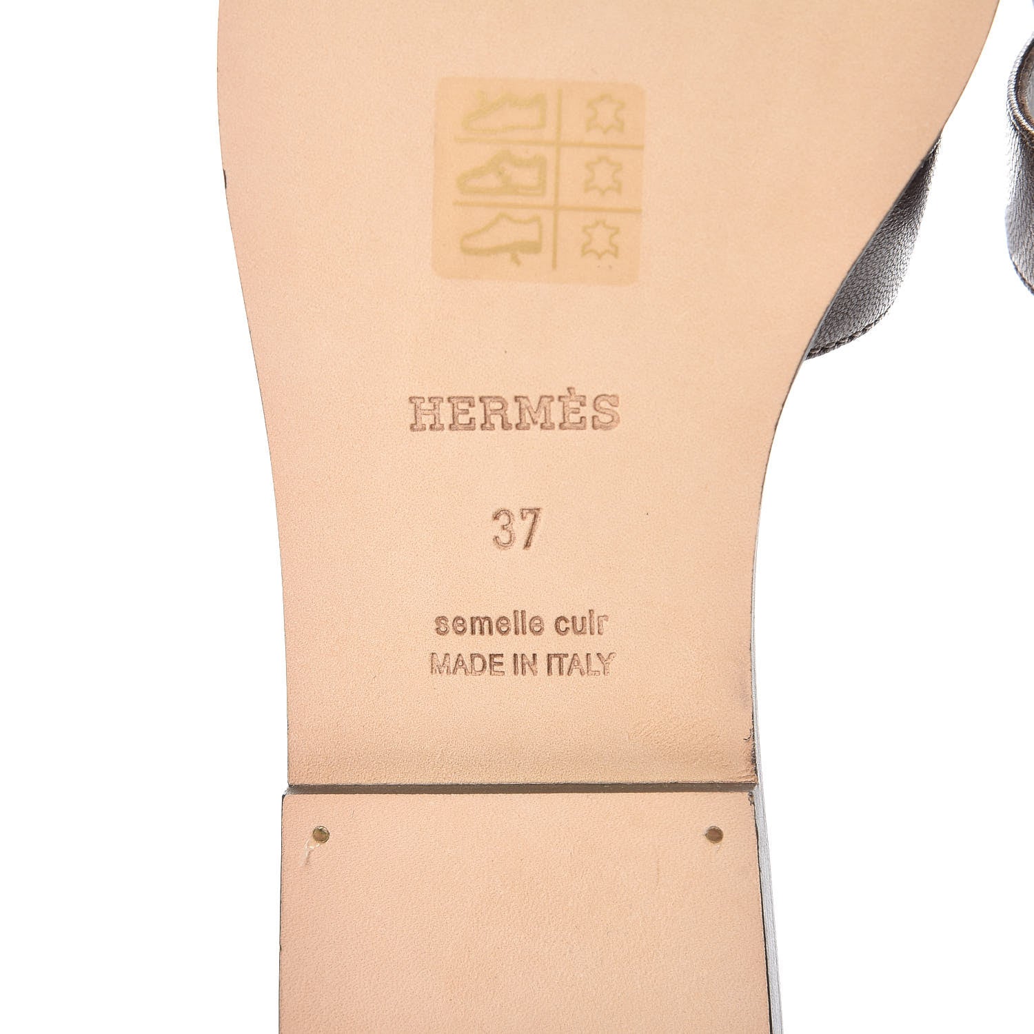 Hermes Goatskin Oran Sandals 37 Gris Galet 6 of 8