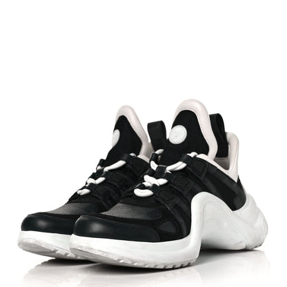 Louis Vuitton Calfskin Technical Nylon Damier Graphite LV Archlight Sneakers 36.5 Black White 3 of 8