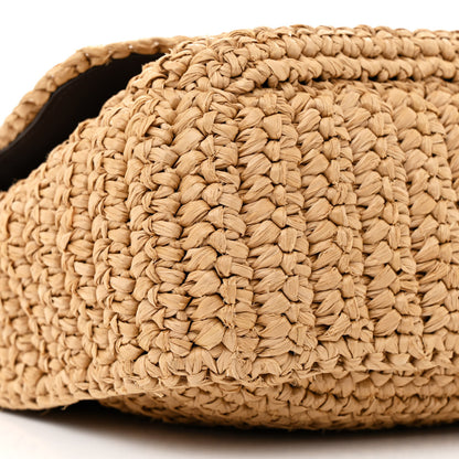 Saint Laurent Raffia Calfskin Monogram Medium Niki Chain Satchel Natural 9 of 11