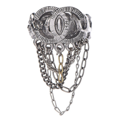 Chanel Ruthenium Chain CC Logo Ring 6.5 1 of 3
