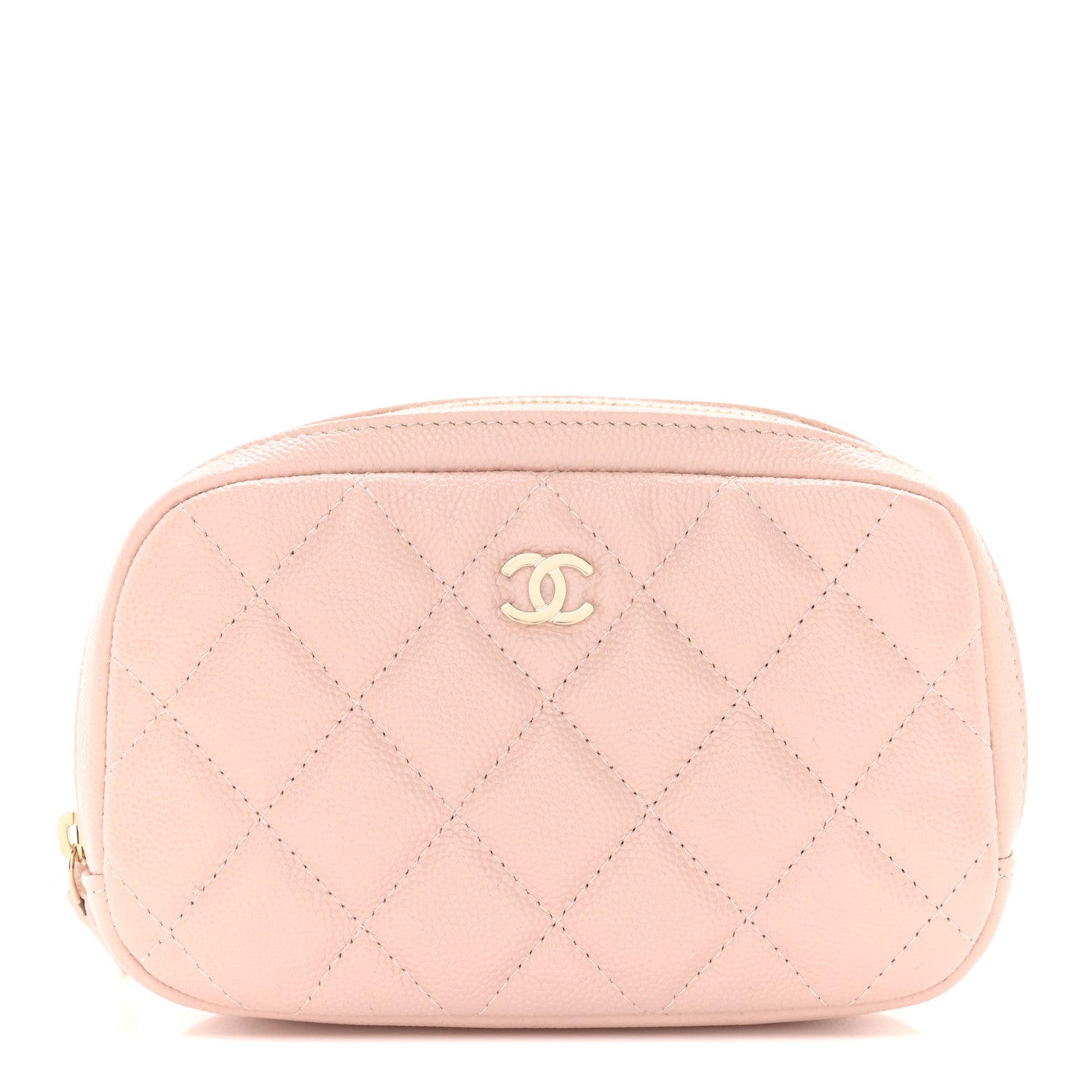 Chanel Caviar Quilted Small Curvy Pouch Cosmetic Case Light Pink 1 of 8