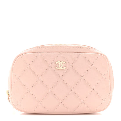 Chanel Caviar Quilted Small Curvy Pouch Cosmetic Case Light Pink 1 of 8