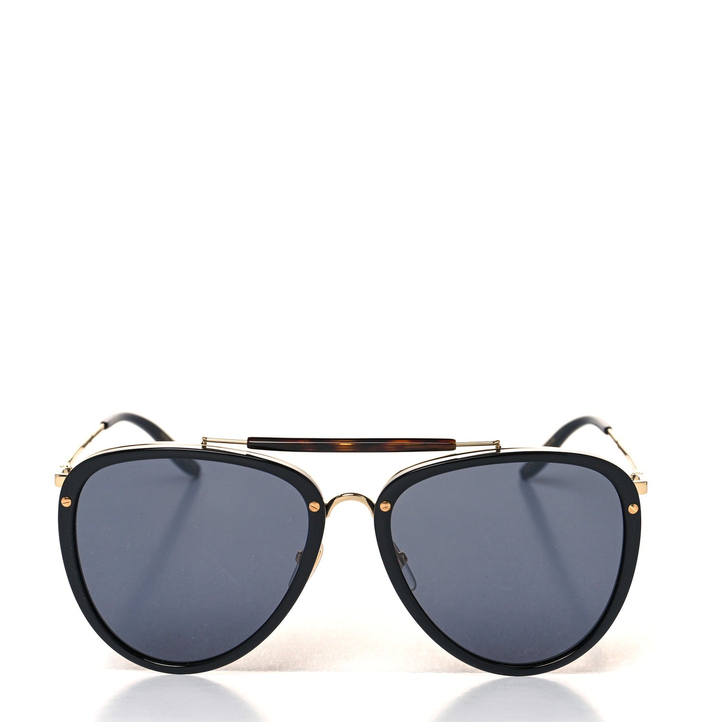 Metal Aviator Sunglasses GG0672S Black Gold