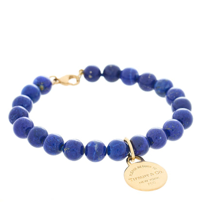 Tiffany 18K Yellow Gold Lapis Lazuli Return to Tiffany Bead Bracelet 1 of 3