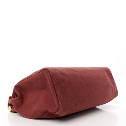 Hermes Toile Calfskin Herbag 39 GM Rouge H 5 of 20