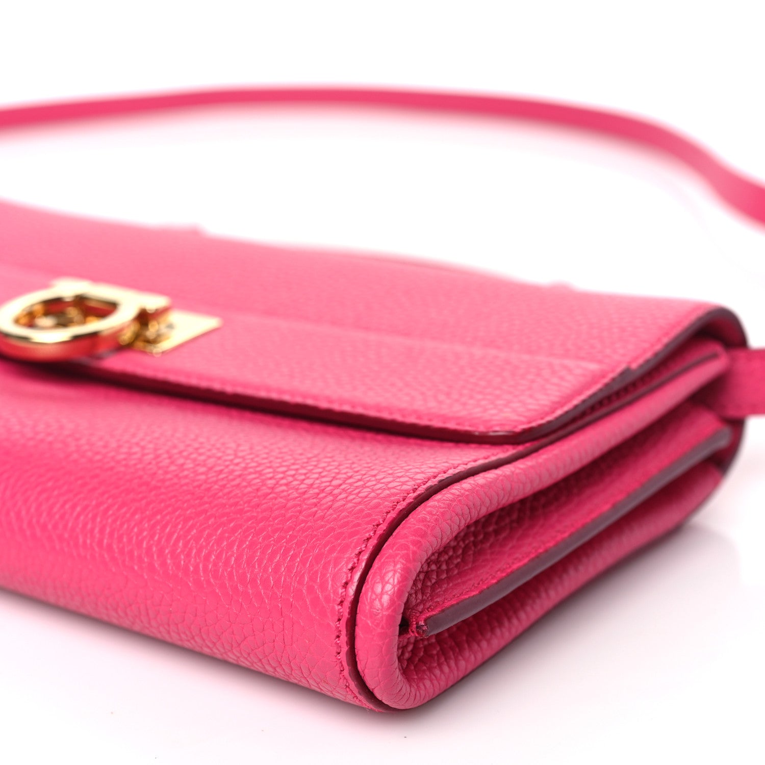 Salvatore Ferragamo Grained Calfskin Ably Shoulder Bag Pink 8 of 8