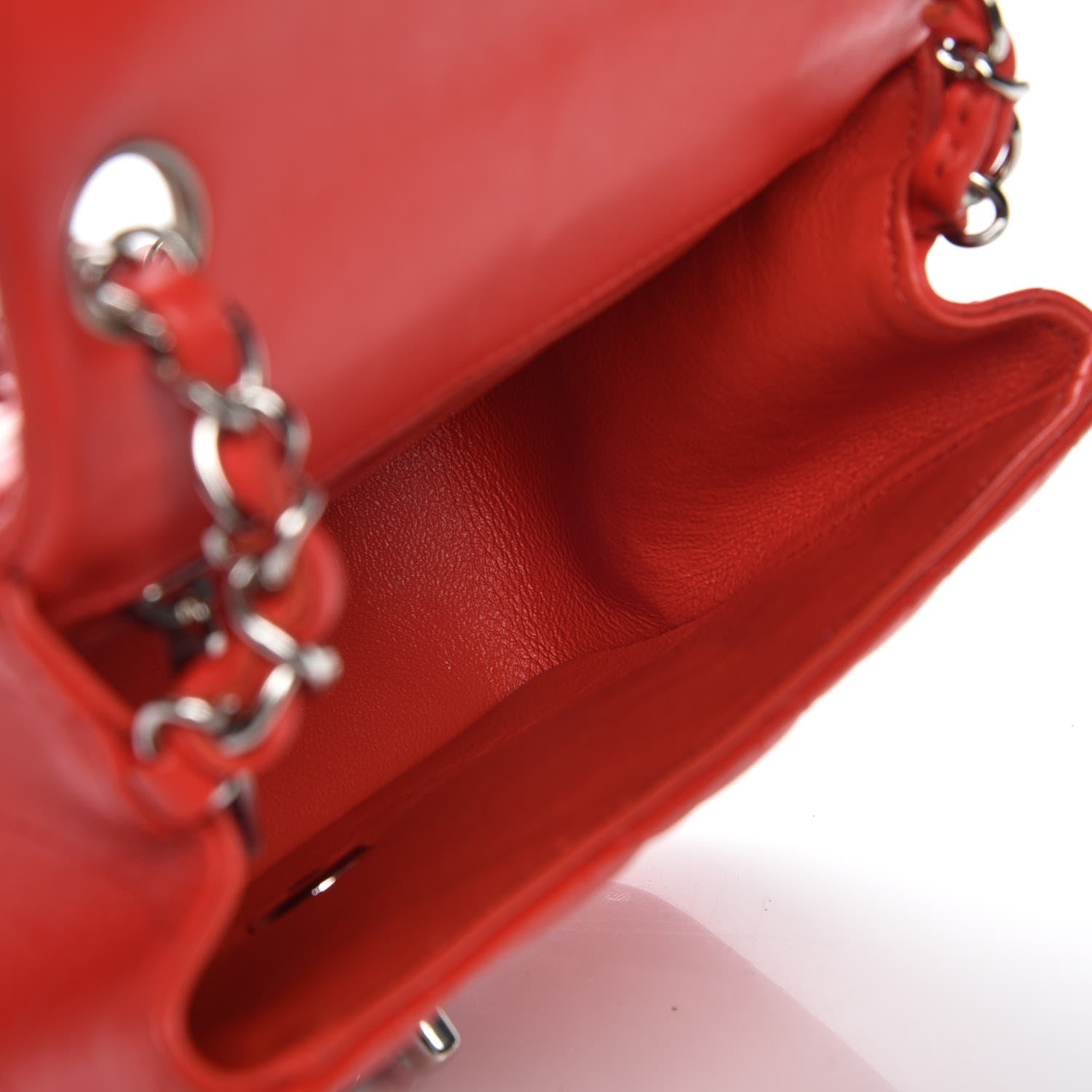 Chanel Lambskin Quilted Mini Square Flap Red 5 of 8
